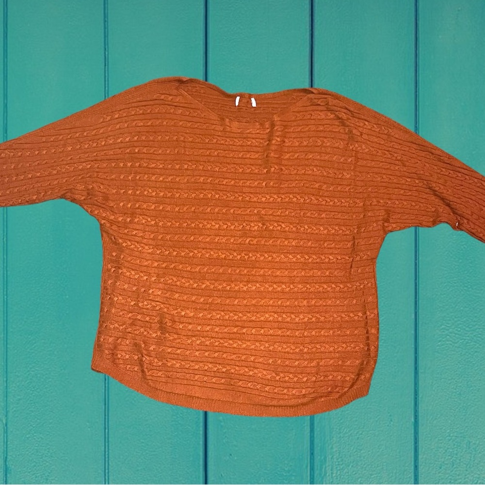 Autumnal Knit Quarter Sleeve Jumper Sweater L-XL